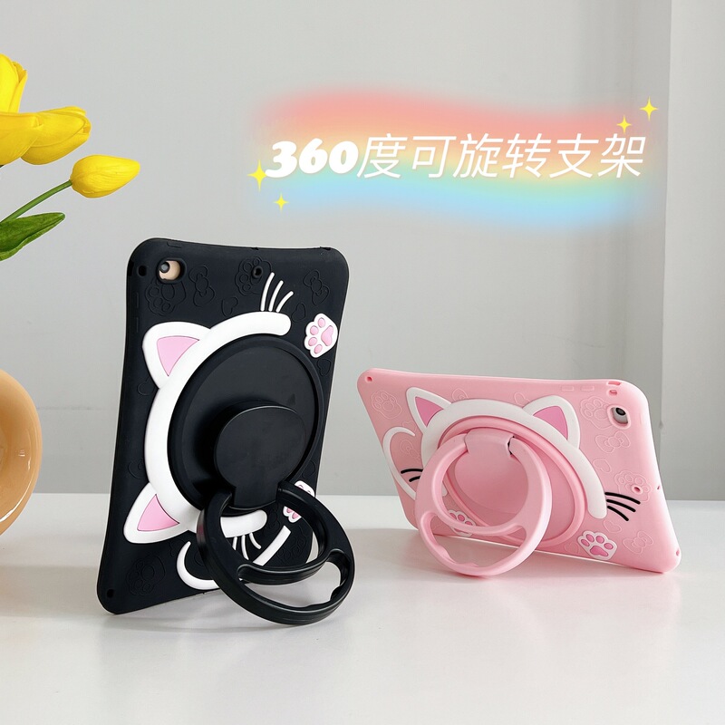 360 rotating cat face for Apple ipad56 generation 10.9/10.2 Huawei v7 Samsung A9T295 Lenovo vivo