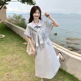 女装夏装夏季新款  工装风衬衫连衣裙