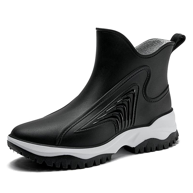 Fashionable and casual short tube two-color rain boots for women…