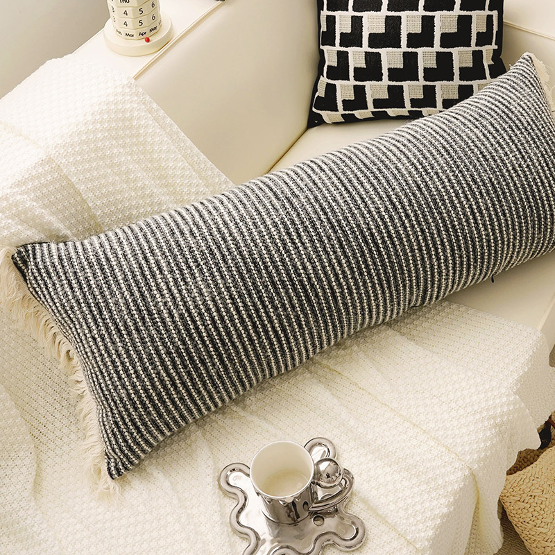 Cojín de cama larga marroquí, almohada lumbar, sofá de sala de estar estilo retro Maillard, funda de almohada con flecos largos, con núcleo image 8