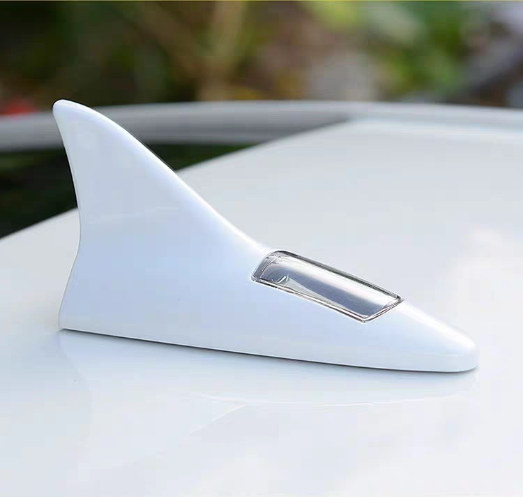 Car Solar Antenna Fin Light Universal Roof Anti-Rear Collision Warning Light Shark Fin Strobe Light Decoration