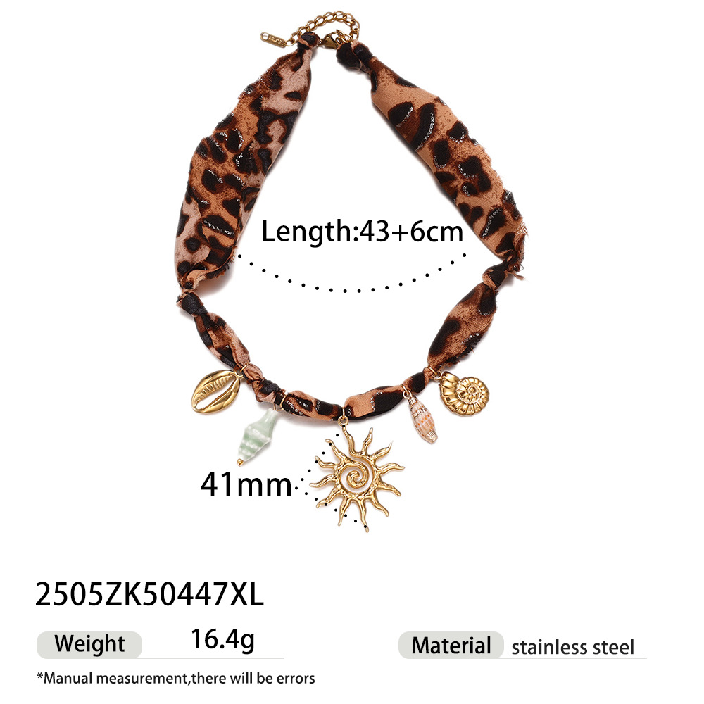 Taina collar colgante de acero inoxidable europeo y americano simple y de alta calidad color pequeño fresco cuerda gruesa collar de concha hembra image 16