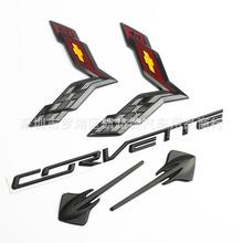 适用于雪佛兰克尔维特车标 Corvette碳黑贴标 鲨鱼鳍侧标 尾箱标