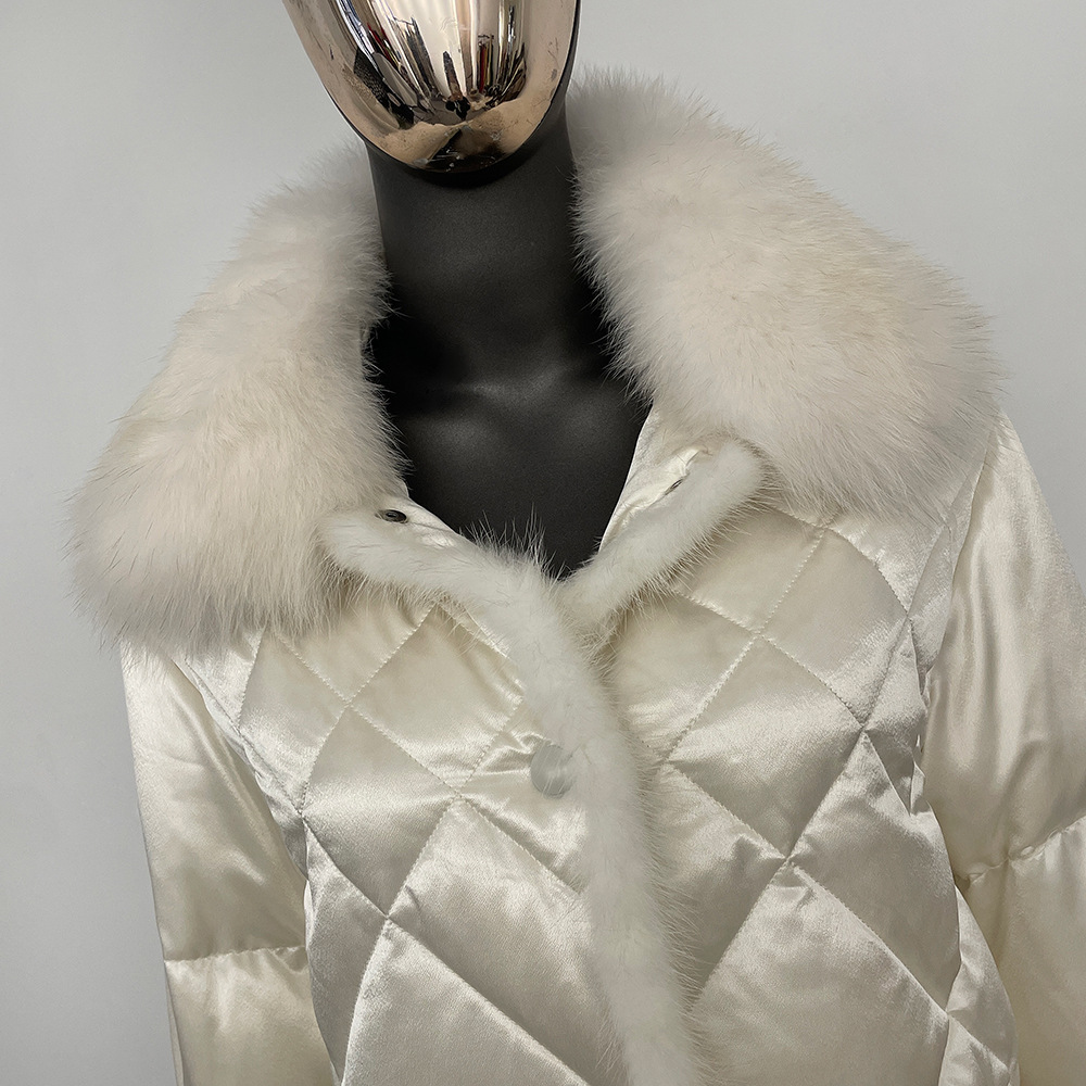 Women's Clothing Satin new style ladies short down jacket women high end women's down jacket women's high end women's white duck down_voghion.com