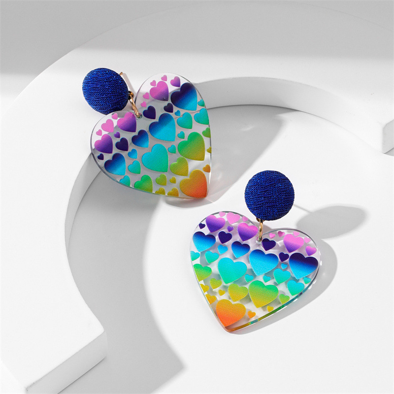 1 Pair Fashion Heart Shape Plating Arylic Earrings display picture 1