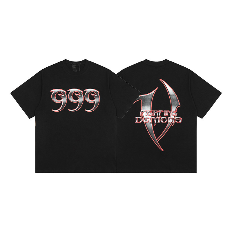 外単VLONE FOG潮牌大v字母Logo桜半袖スケッチ刺繍唇印落書きプリントtシャツ|undefined