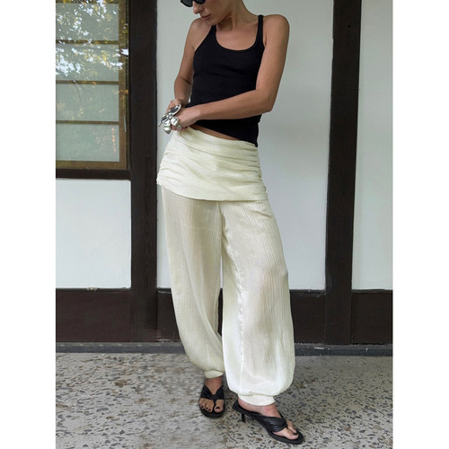 Women's Loose Pleated Trousers with Boot Detail - Autumn 2025 New Arrival - Cross-border Commuting Style