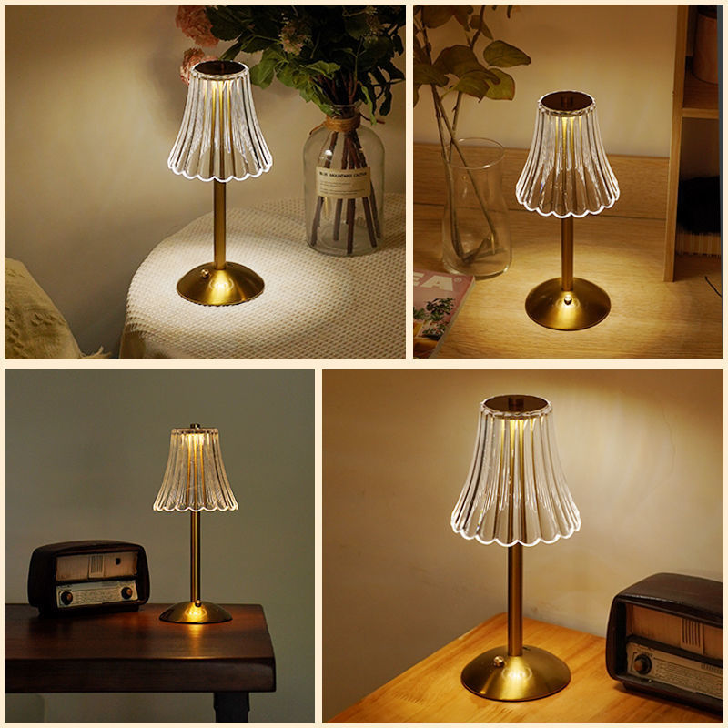 Selección estricta de altavoces pequeñas lámparas de escritorio LED dormitorio cabezal de cama comedor bar café creativo toque recargable luz de atmósfera