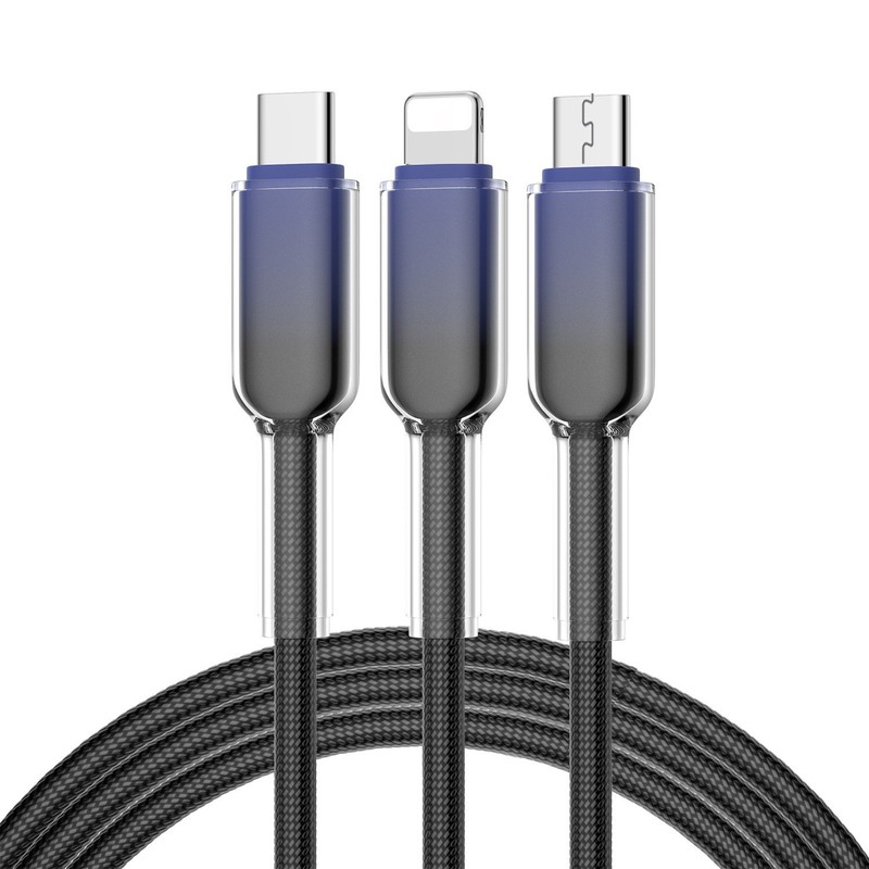 120w冰晶一拖三数据线适用苹果15华为type-c安卓手机超级快充电线|undefined
