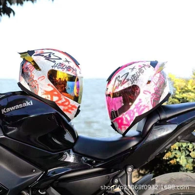 and Women, Motorcycle Racing Helmets, All-Season, Motorcycle Helmet Headset