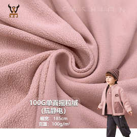 100G单面摇粒绒（抗静电） 全涤针织面料 外套保暖衣打底衫玩具布