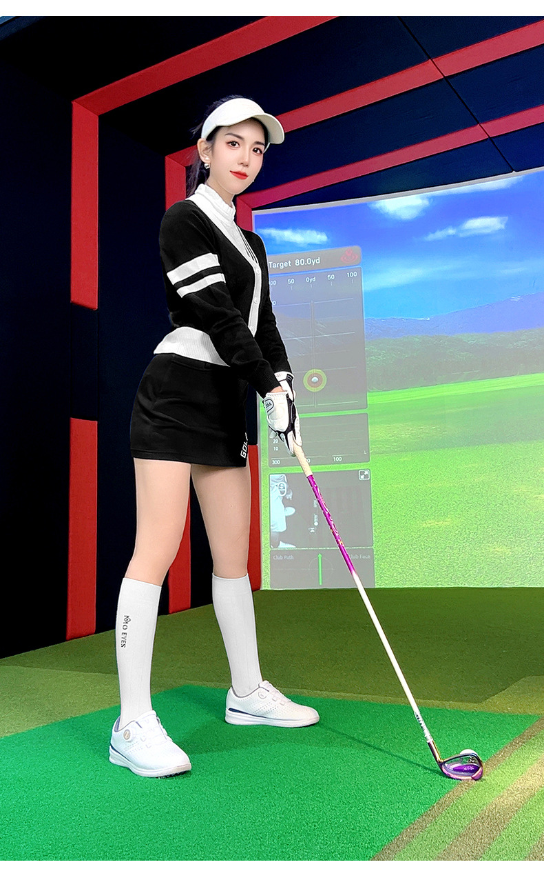 Áo khoác len nữ PGM dệt kim co giãn ấm áp dành cho golf — YF753 [vải co giãn/kết cấu khác nhau ở mặt sau] áo khoác len màu đen chi tiết 13