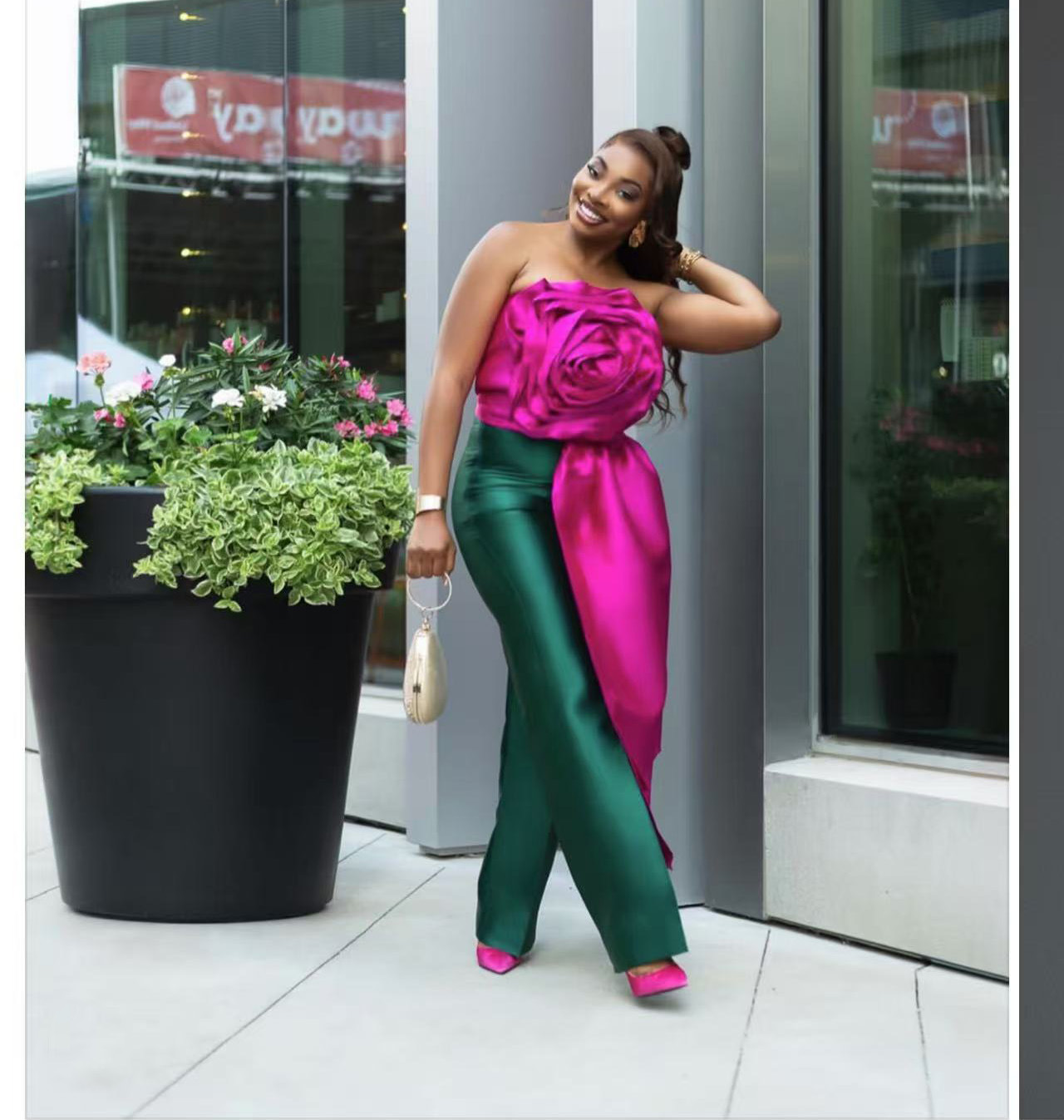 BKQU Chic Large 3D Flower Women's Vest Strapless Zipper Backless Crop Top 2025 Summer Asymmetrical Ribbon Sexy Elegant Party Top