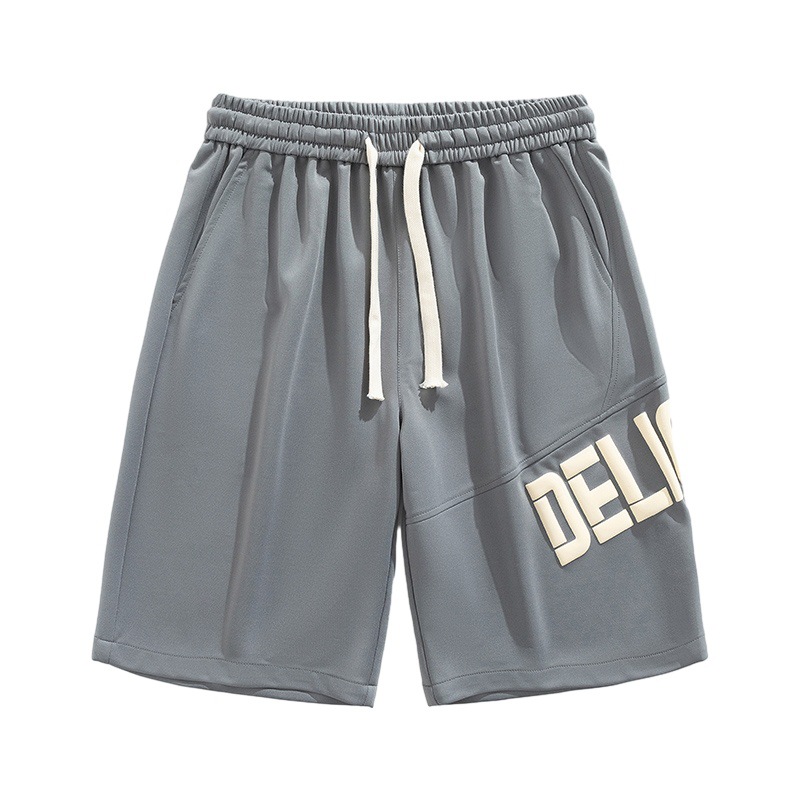 Pantalones deportivos casuales para hombres de verano nuevos pantalones de cinco puntos de estilo de Hong Kong letras sueltas pantalones de impresión de moda pantalones cortos