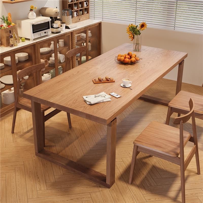 莫比恩原木北欧桌子书桌家用餐桌北欧小户型长方形白蜡木餐桌组合