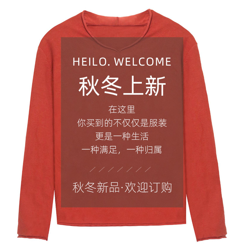 跨境纯色女针织衫韩版长袖休闲大码纯棉套头打底衫长袖圆领女外套