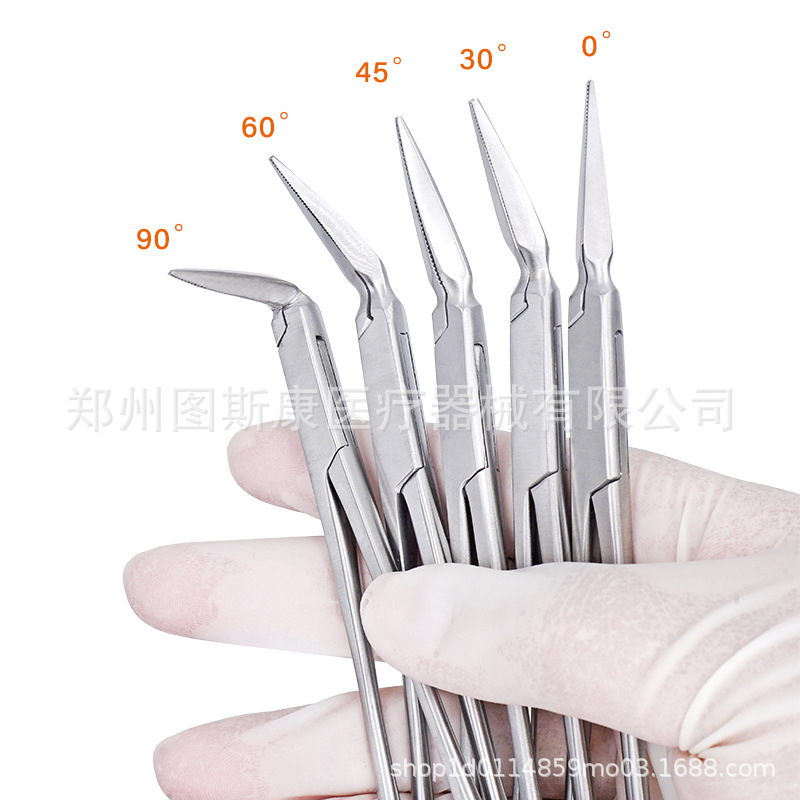 牙科残根钳 0° 30° 45° 60° 90度拔牙钳直头钳 口腔器械材料