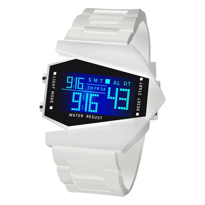 Square función luminosa avión de combate LED reloj hombres y mujeres deportes reloj pareja reloj niños estudiante reloj al por mayor