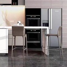 YZZY-008马鞍皮吧台椅轻奢现代酒吧前台椅靠背高脚吧台凳设计师款