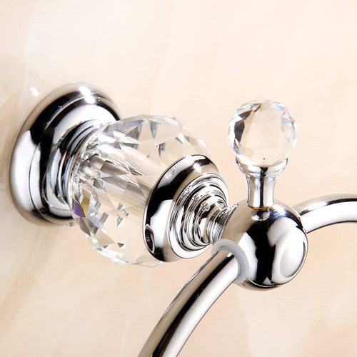 Unique crystal towel ring bathroom wall mounted towel ring towel rack polished chrome gold black drop shipping