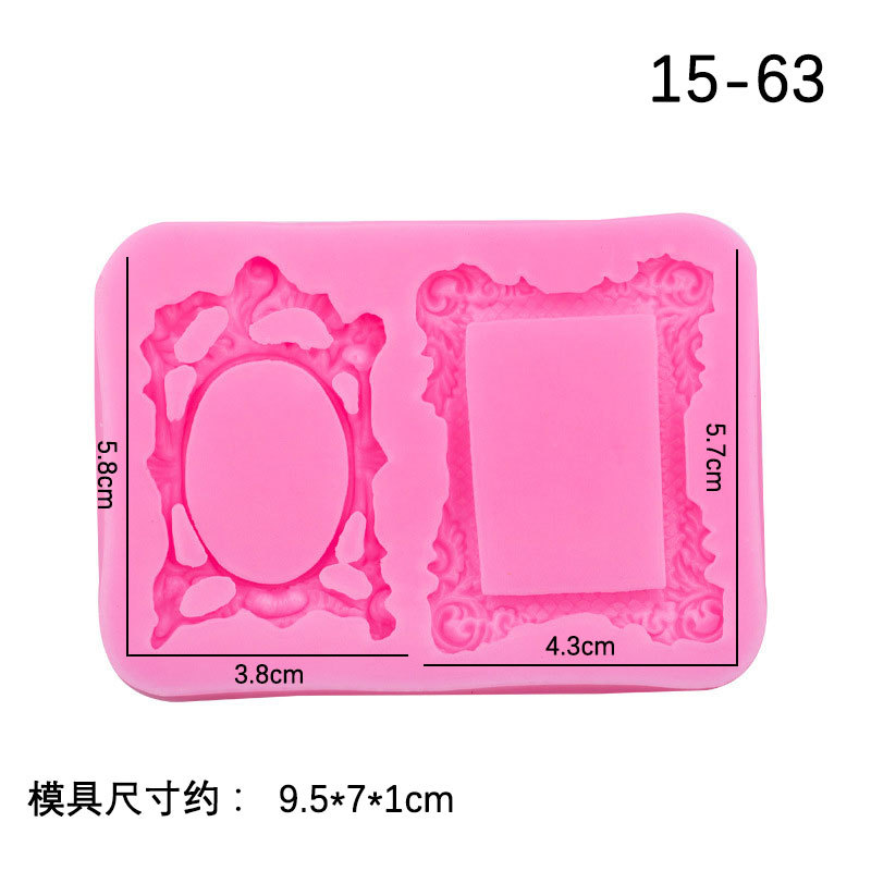 Retro en relieve marco de fotos flor ventana molde de silicona DIY creativo para hornear Decoración Accesorios fondant cake Decoration