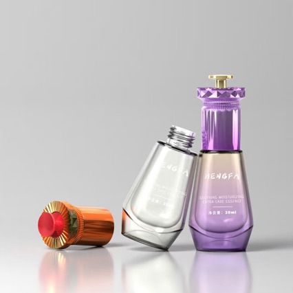 Esencia cónica transparente Botella vacía Productos para el cuidado de la piel Líquido original Bomba de goteo Material de embalaje 50ml Botella de loción de vidrio de gran capacidad