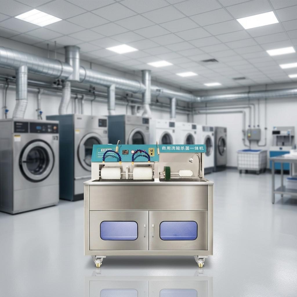 2026 All-Stainless Steel Durable Ultraviolet Sterilization Multi-Angle Deep Cleaning Dual Sink Shoe Washing and Sterilization All-In-One Machine