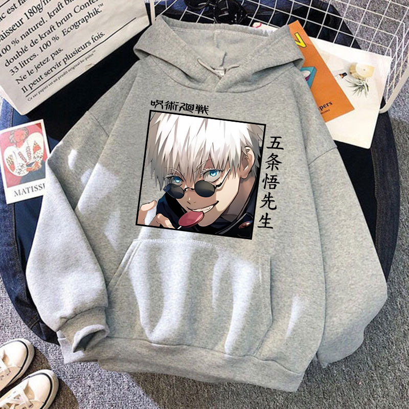 New Anime Hoodie Cool Gojo Satoru Printed Round Neck Long