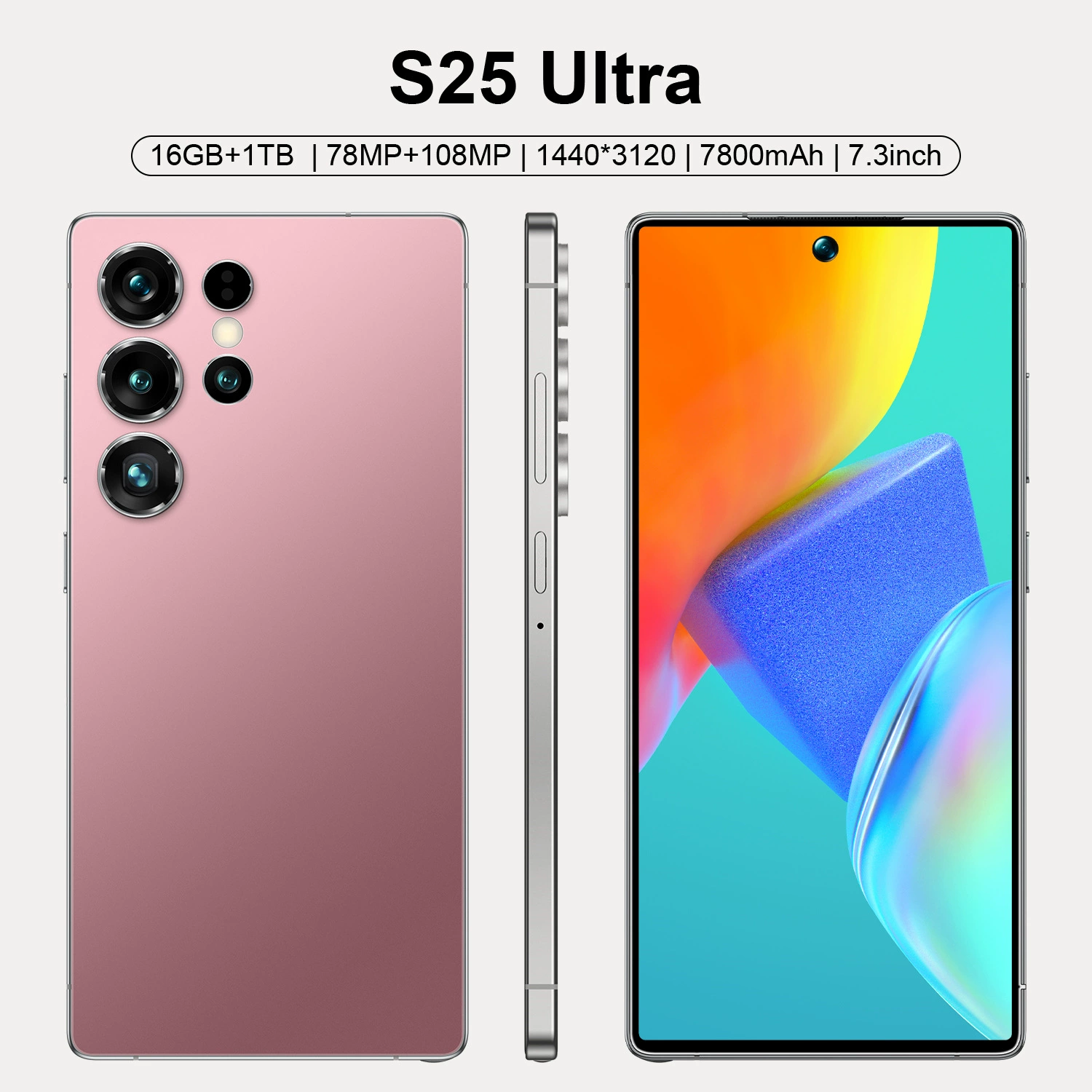 S25 Ultra 7.3in InCell глобальная версия Android 14.0 восьмиядерный 4G 4GB+128GB с резиновым чехлом