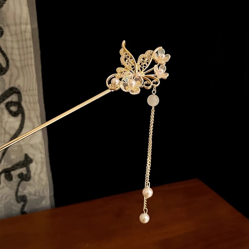 Palacio lámpara pinzas de cabello para niñas estilo antiguo cheongsam accesorios de ropa china pinzas de cabello de disco de alta sensibilidad a la fluidez paso de agitación pinzas de cabello