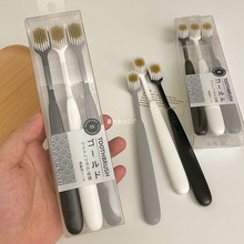 日本甄选三支装日系简约牙刷宽头细毛软毛成人家用家庭装情侣旅行