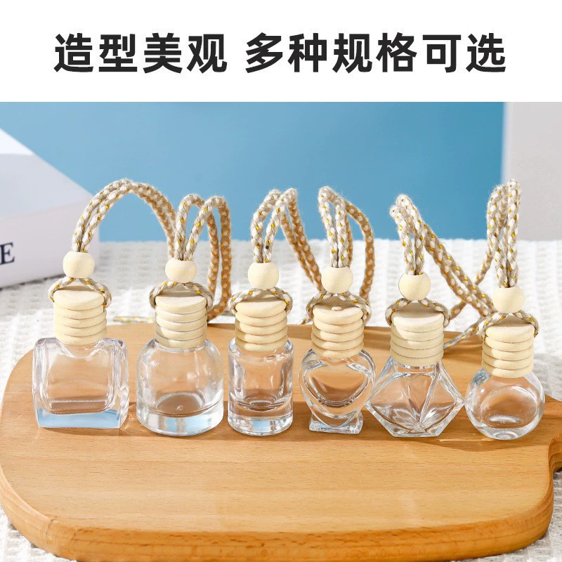 В наличии стеклянный флакон-кулон для ароматизатора автомобиля, пустой флакон-кулон 8 мл, цилиндрический квадратный флакон-кулон для духов
