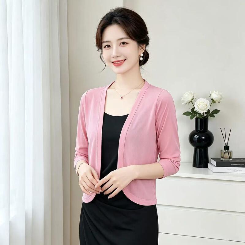 High-end sun-protective outerwear for women, short summer cardigan, shawl, long-sleeved top, stylish outerwear to pair with cheongsam