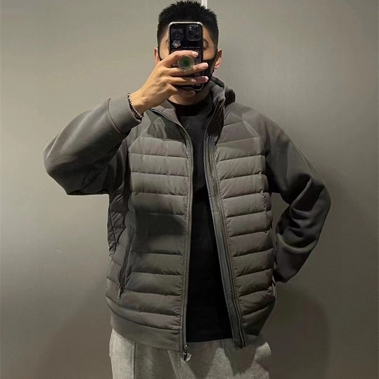 90白鴨パイルはダウンジャケットをつなぎ合わせた男女同タイプのスポーツは軽薄でカジュアルなダウン保温男性コート