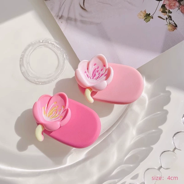 [3486 粉色荷花鸭嘴夹2件套]