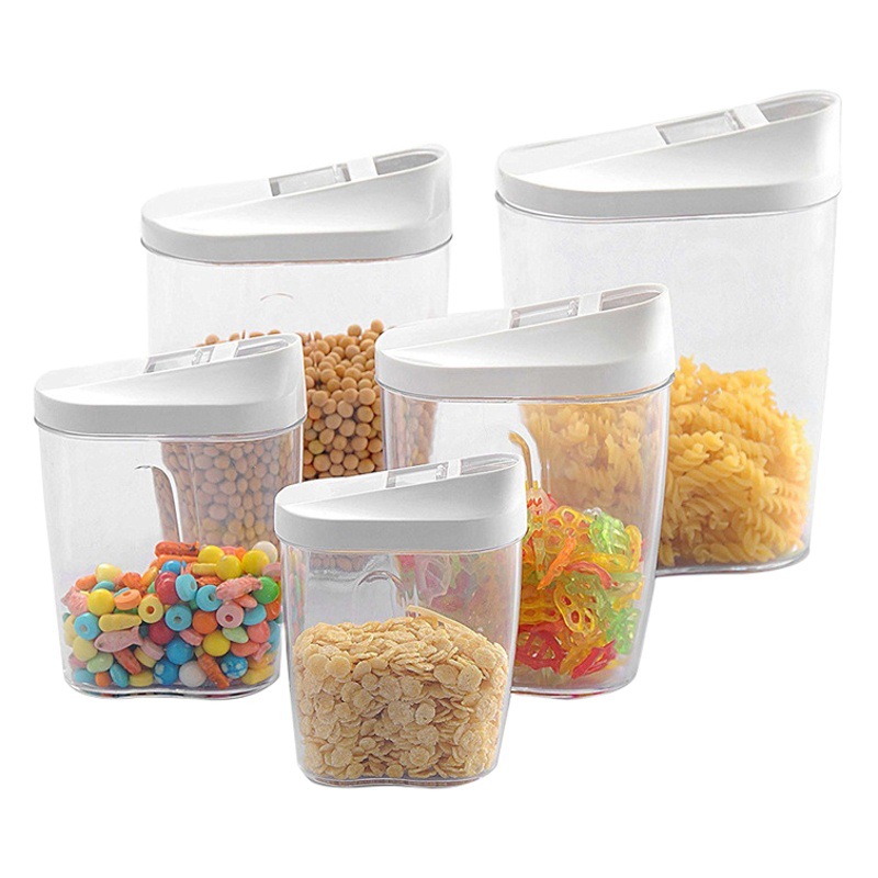 Plástico sellado tarro de granos tarro snack tuerca especias café tarro hogar transparente cocina granos caja de almacenamiento