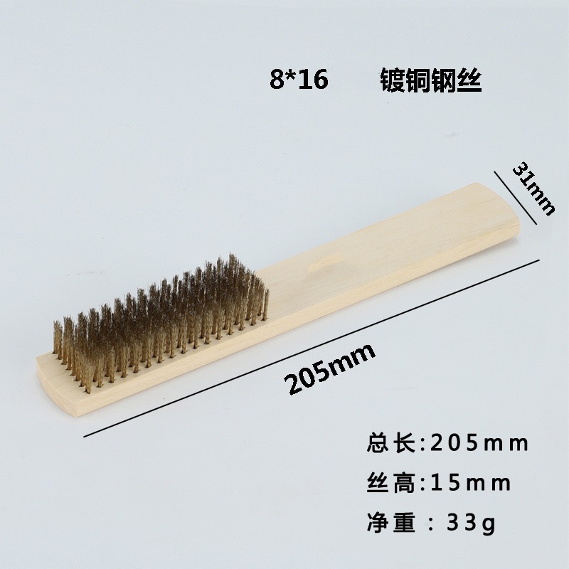 Eagle marca 6*16 mango de madera Cepillo de alambre de cobre Cepillo de alambre de acero inoxidable Cepillo de limpieza de pulido y eliminación de óxido Cepillo de mango de nuez Wenwan
