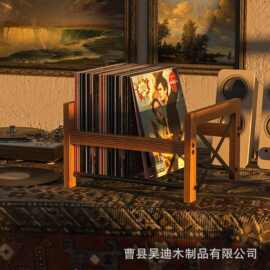 跨境实木收纳箱书架存储箱桌面相册记录唱片收纳架创意墙面置物架