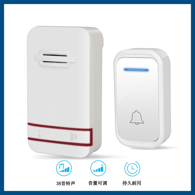 批发无线门铃一拖一二智能电子门铃呼叫器远距离摇控家用叮咚门铃