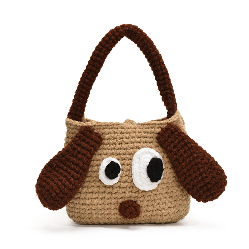 Productos acabados gancho niñas y niños bolsos de hombro caricatura lindo perro de ojos grandes bolsos de mano para niños otoño y invierno nuevos bolsos para niños