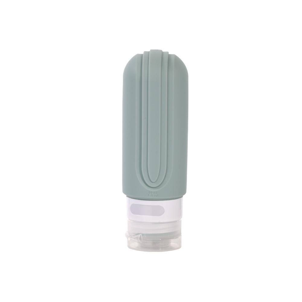 90ml; botella verde claro-flecha; silicona ecológica