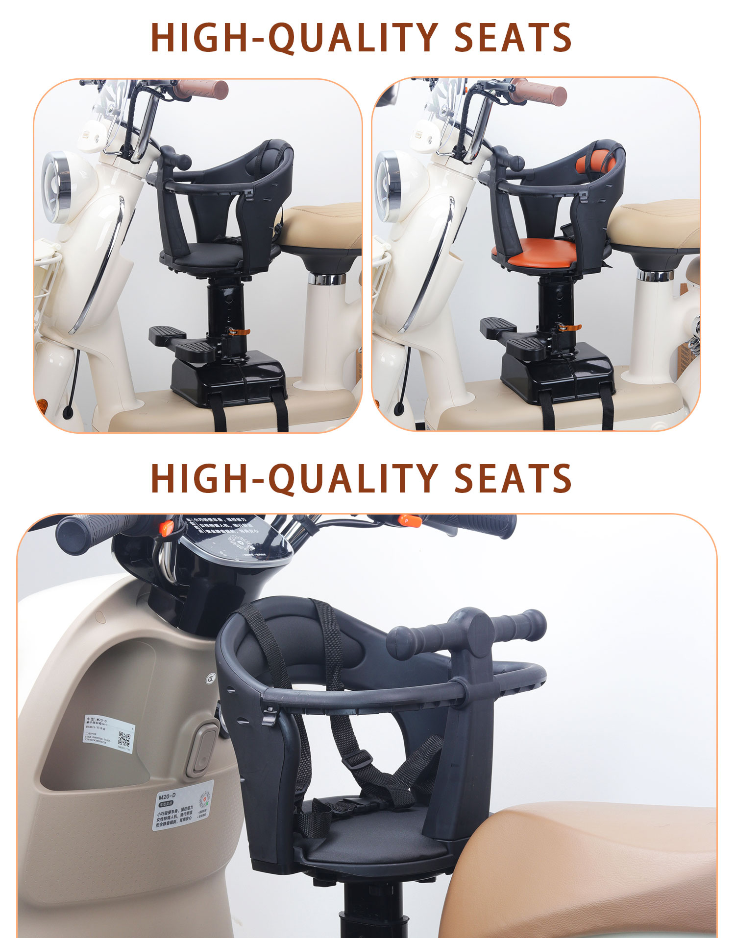 Electric Vehicle Child Seat Front-Mounted Liftable Battery Car Baby Child Safety Shock-Absorbing Baby Seat Motorcycle