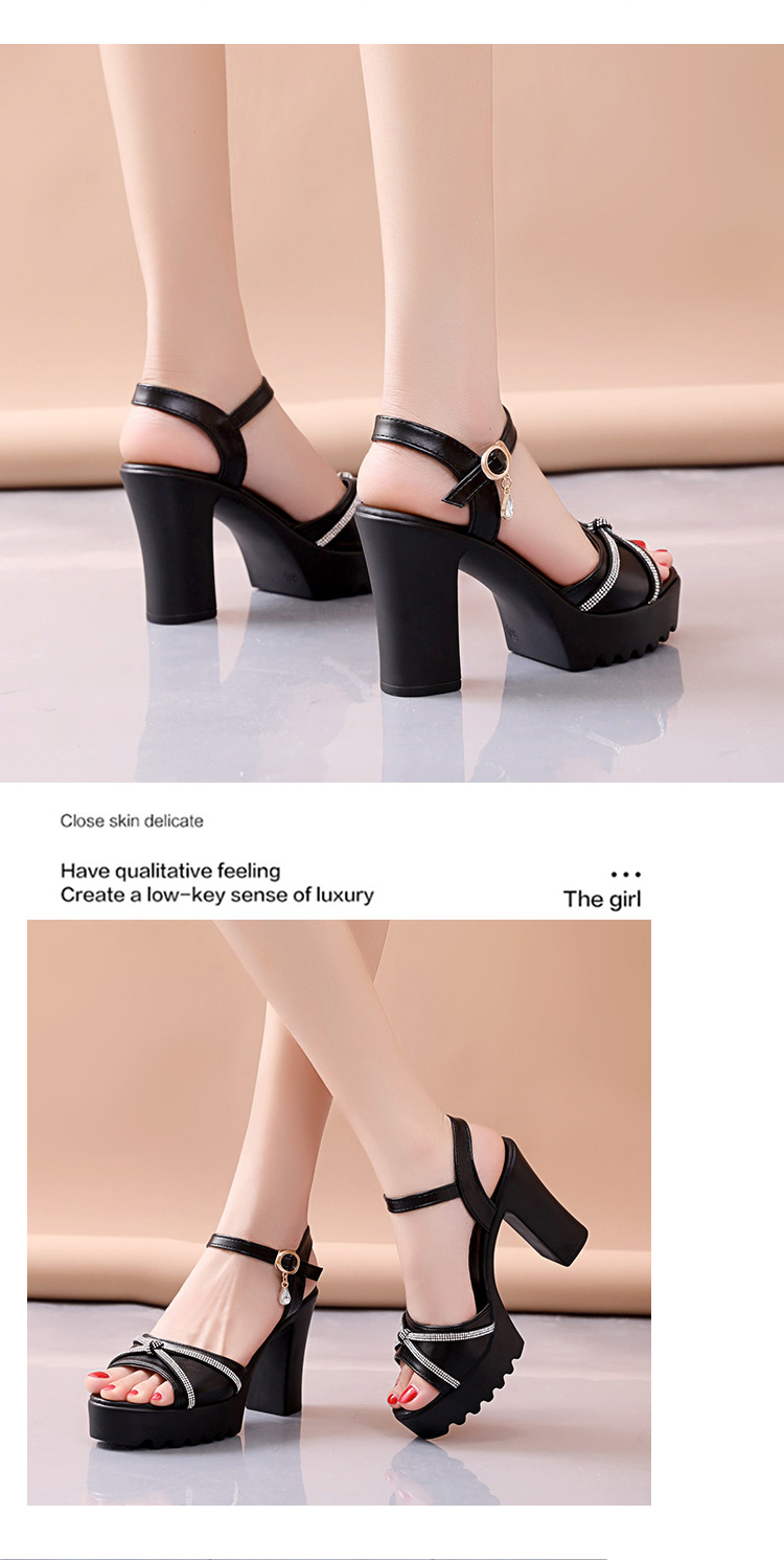 Sandales hautes à talons épais, plateforme imperméable, polyvalentes, en cuir souple, confortables et élégantes, nouvelle collection 2024_voghion.com