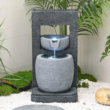 简约欧式假山流水喷泉风水轮加湿器鱼缸客厅庭院店铺乔迁开业摆件