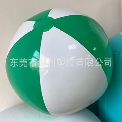 国境を越えた工場の現物は40cmの空気入りビーチボール6枚の緑と白の色合わせの水上水遊び屋外団が撮影ボールを建設した