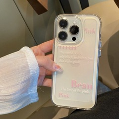 小紅書簡約英文iPhone13/14手機殼12Pro透明xsmax防摔11軟xr殼