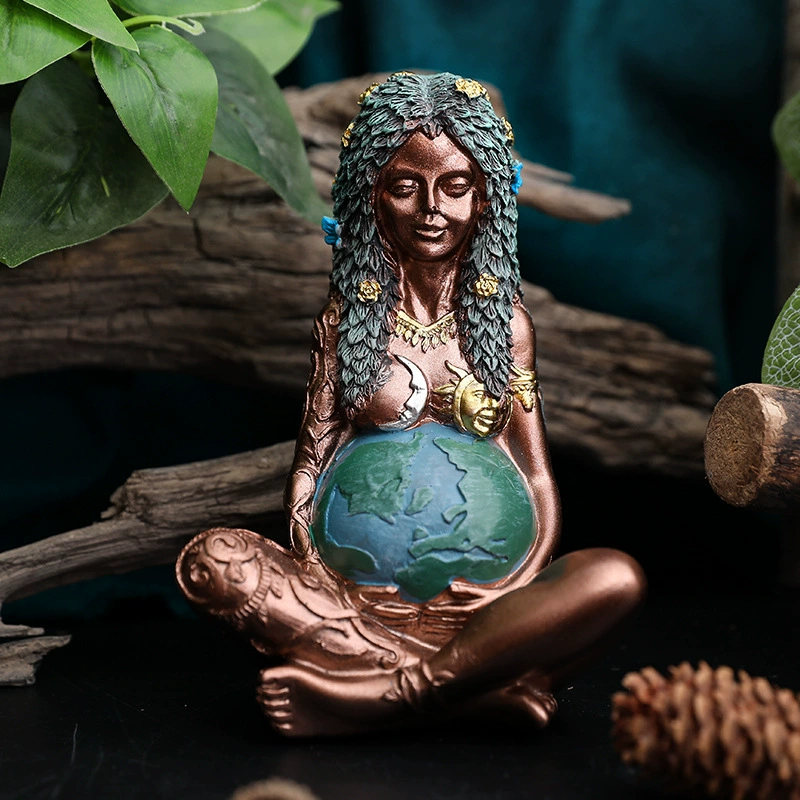 Кросс-борт торговля, жаркие продажи на майскую Mother’s Day, земляная статуя матери из смолы Gaia артефакт, богиня статуя Земли