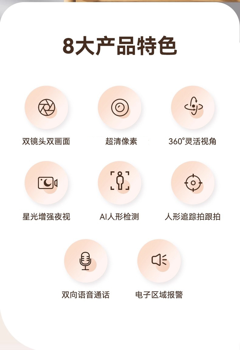 Xiaoyingkankang OKAM Indoor Überwachungskamera 4G Schwenkneigung ohne WLAN, ohne Aufladung, Traffic-Monitor