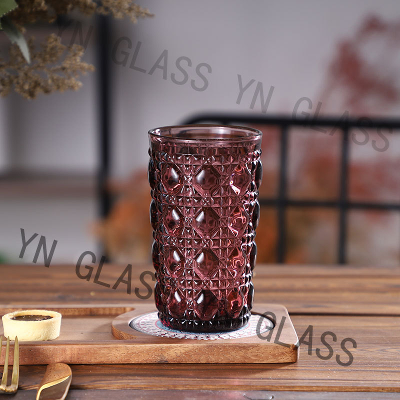 보라색 보석 유리컵 400ml