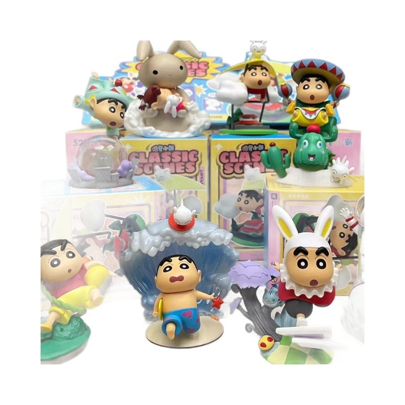 Figura coleccionable de Crayon Shin-chan, serie clásica de caja sorpresa, muñeco decorativo de escritorio, regalo creativo